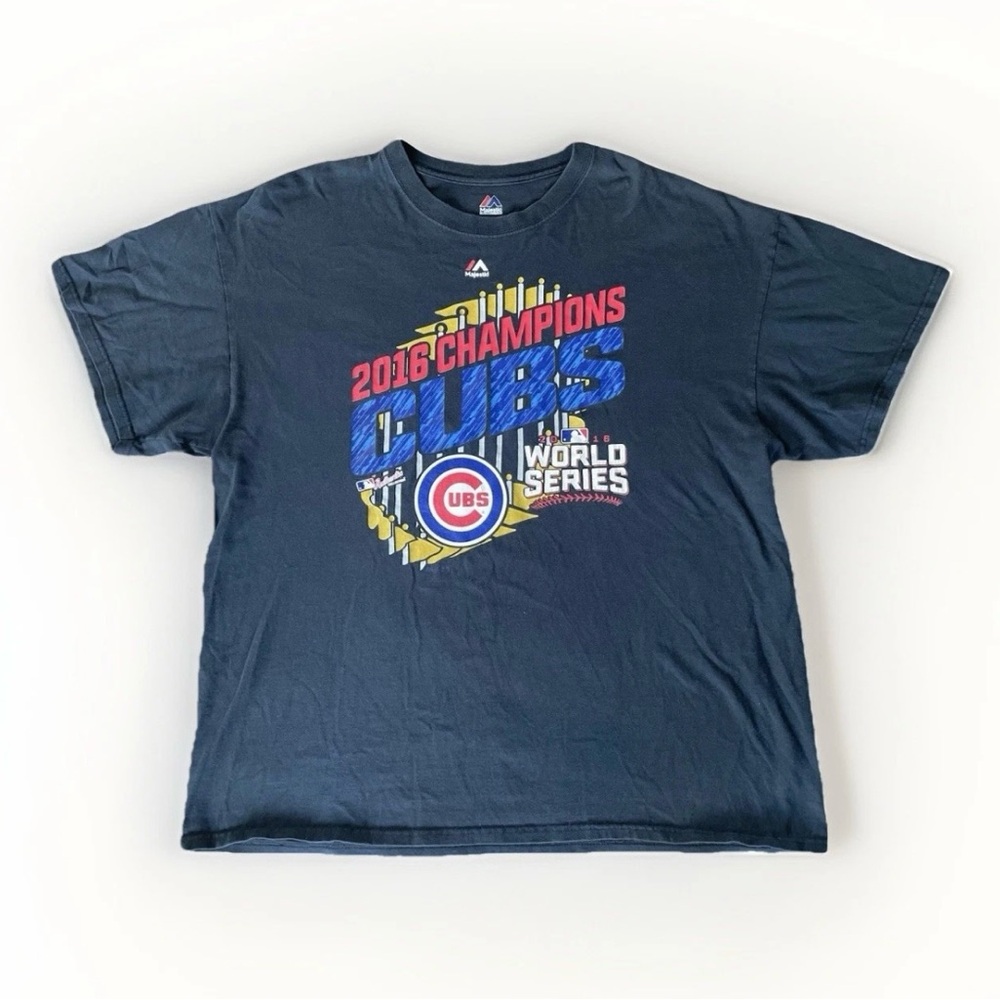 Vintage Majestic Chicago Cubs World Series Champions 2016 T-Shirt MLB Men’s XL
